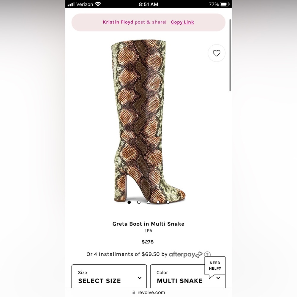 Faux snake skin boots